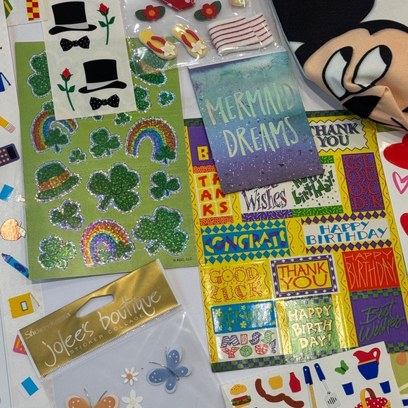 Scrapbooking lot 55+ Jolees HelloKitty Snoopy Disney Pooh Mickey MrsGrossmans - Picture 3 of 8